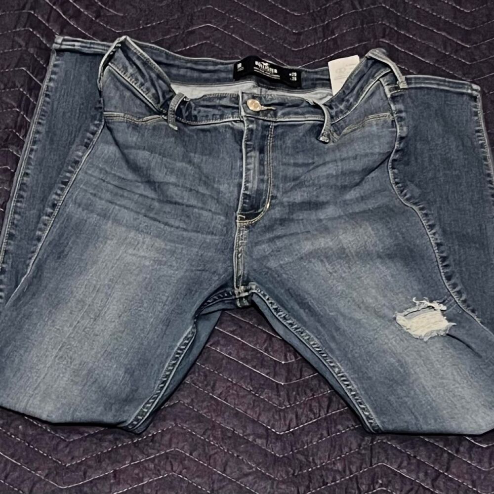 Hollister-co Women's Blue and Navy Jeans